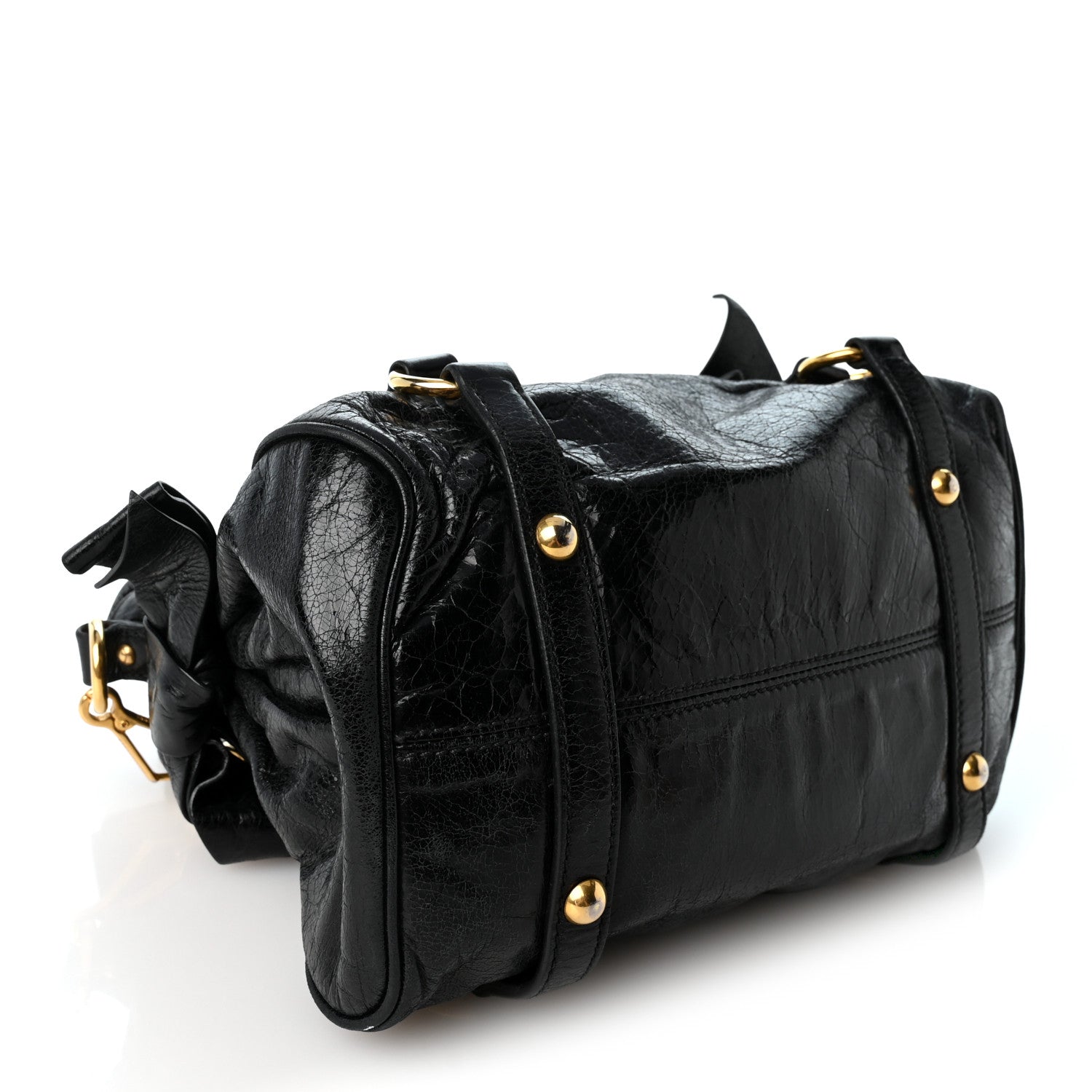 Miu Miu Vitello Lux Mini Bow Bag Black 4 of 10