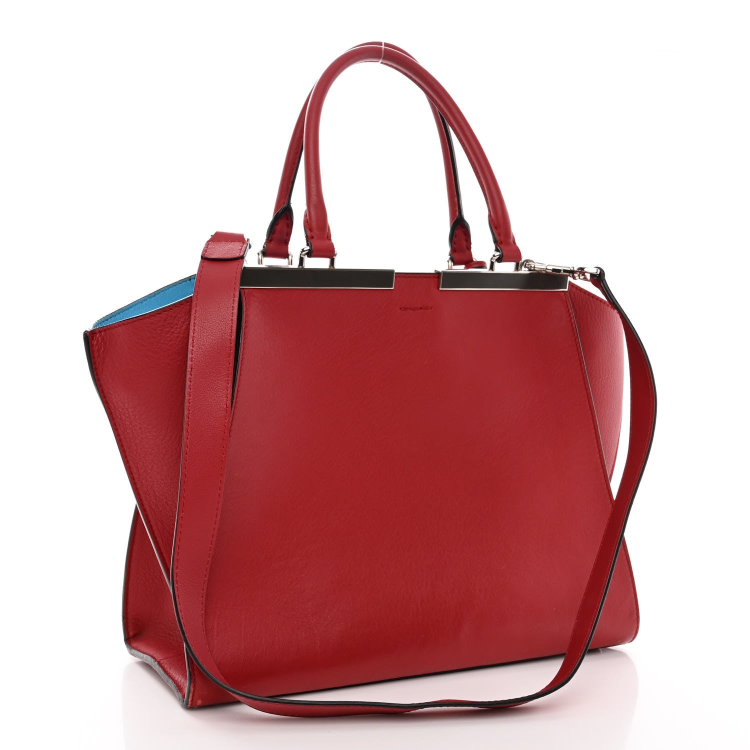 Fendi Vitello Dolce Shiny Nappa Petite 3Jours Tote Mattone Maldives 3 of 13