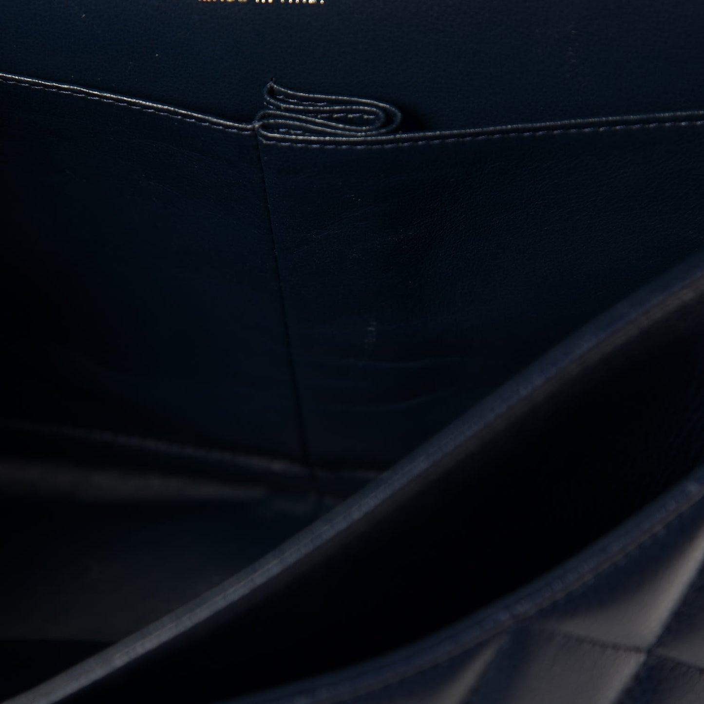 Caviar Quilted Jumbo Double Flap Navy