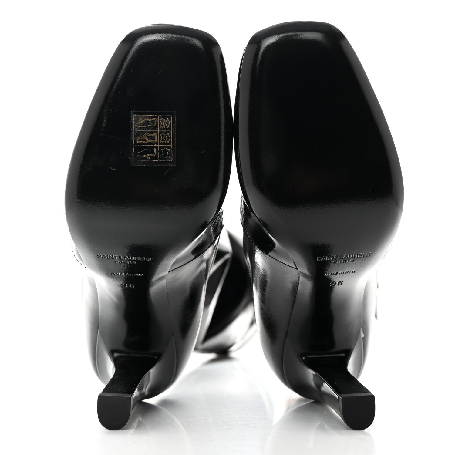 Saint Laurent Patent Stretch Crystal Buckle Lala 105 Tall Boots 36 Black 5 of 11