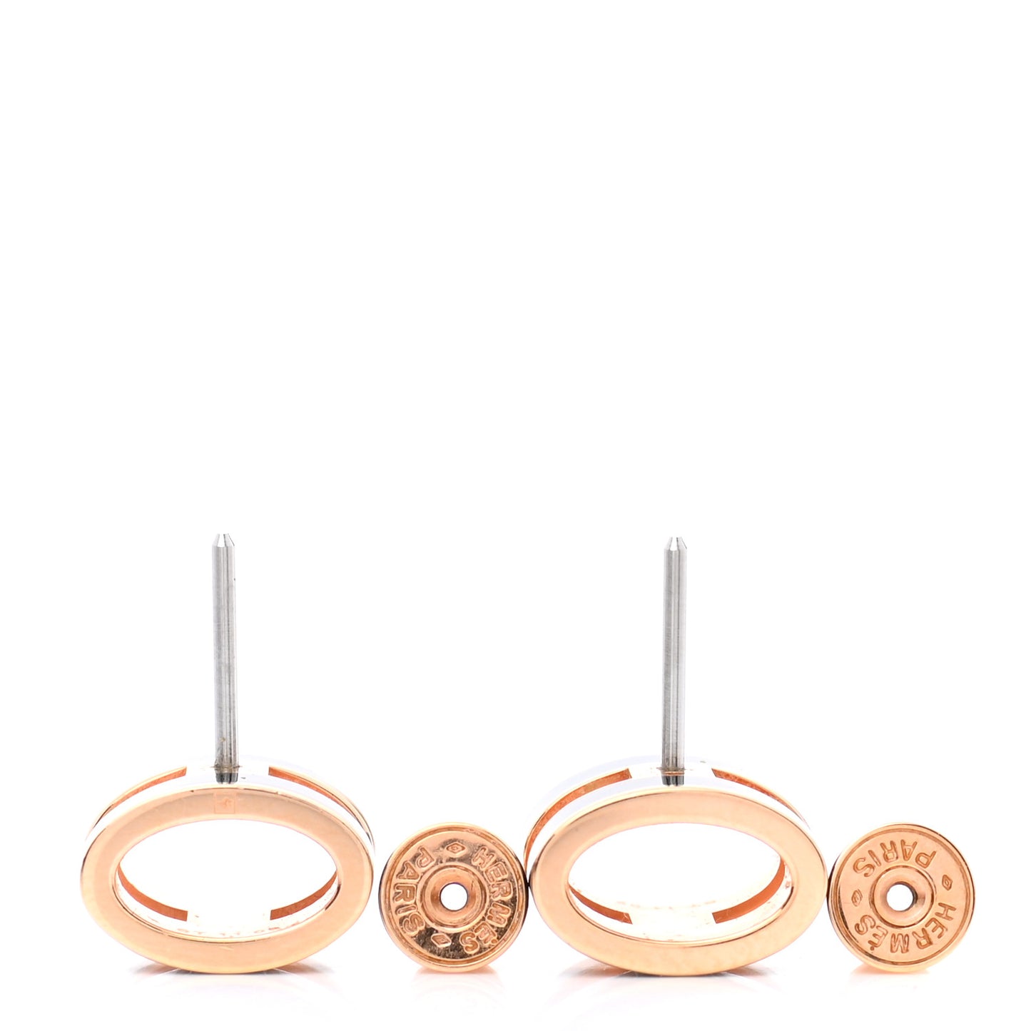 Rose Gold Lacquered Pop H Earrings Black