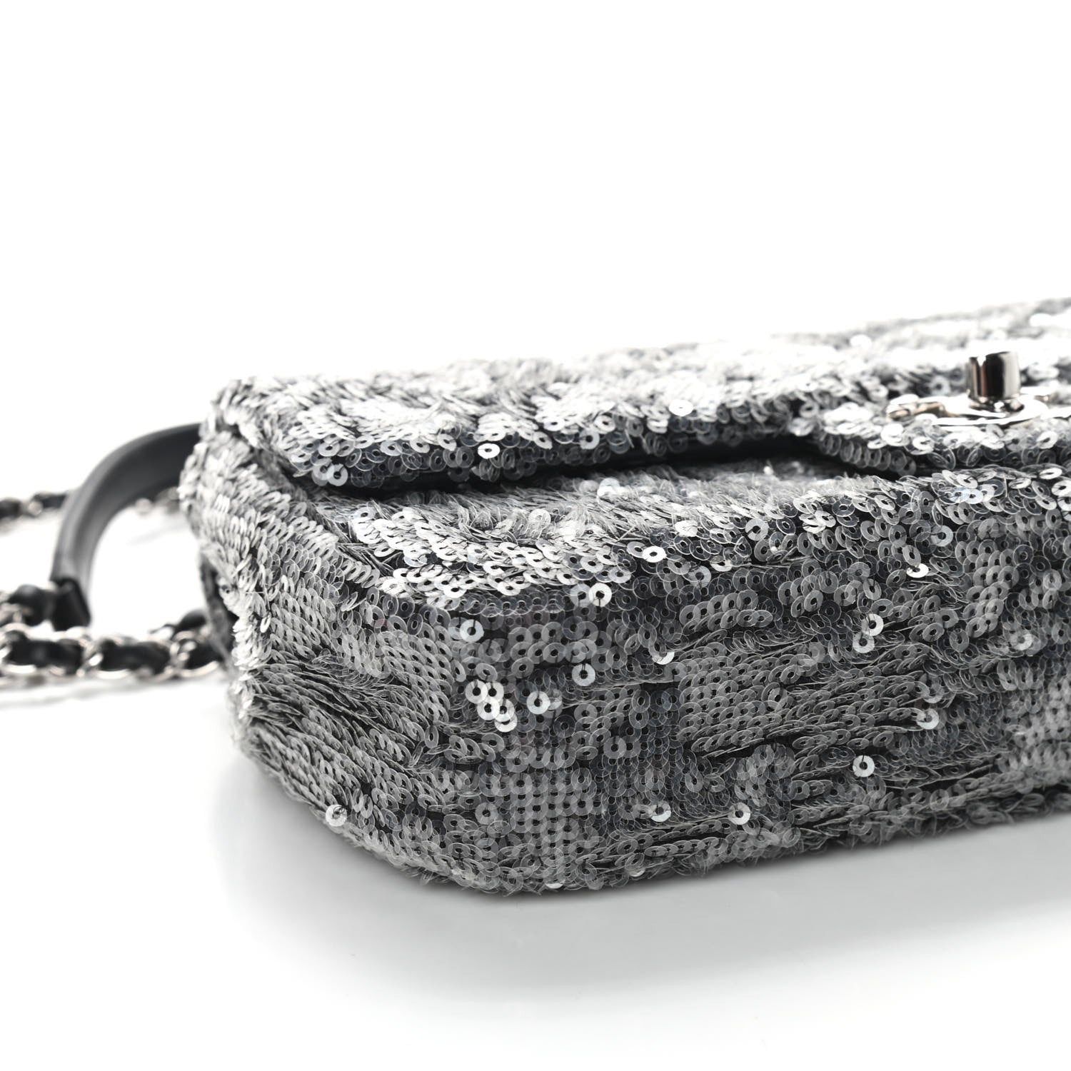 Chanel Sequin Medium Single Flap Silver 7 of 8