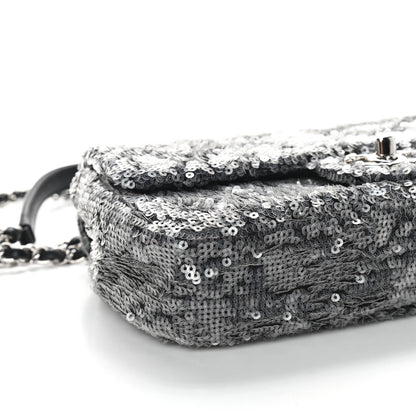 Chanel Sequin Medium Single Flap Silver 7 of 8