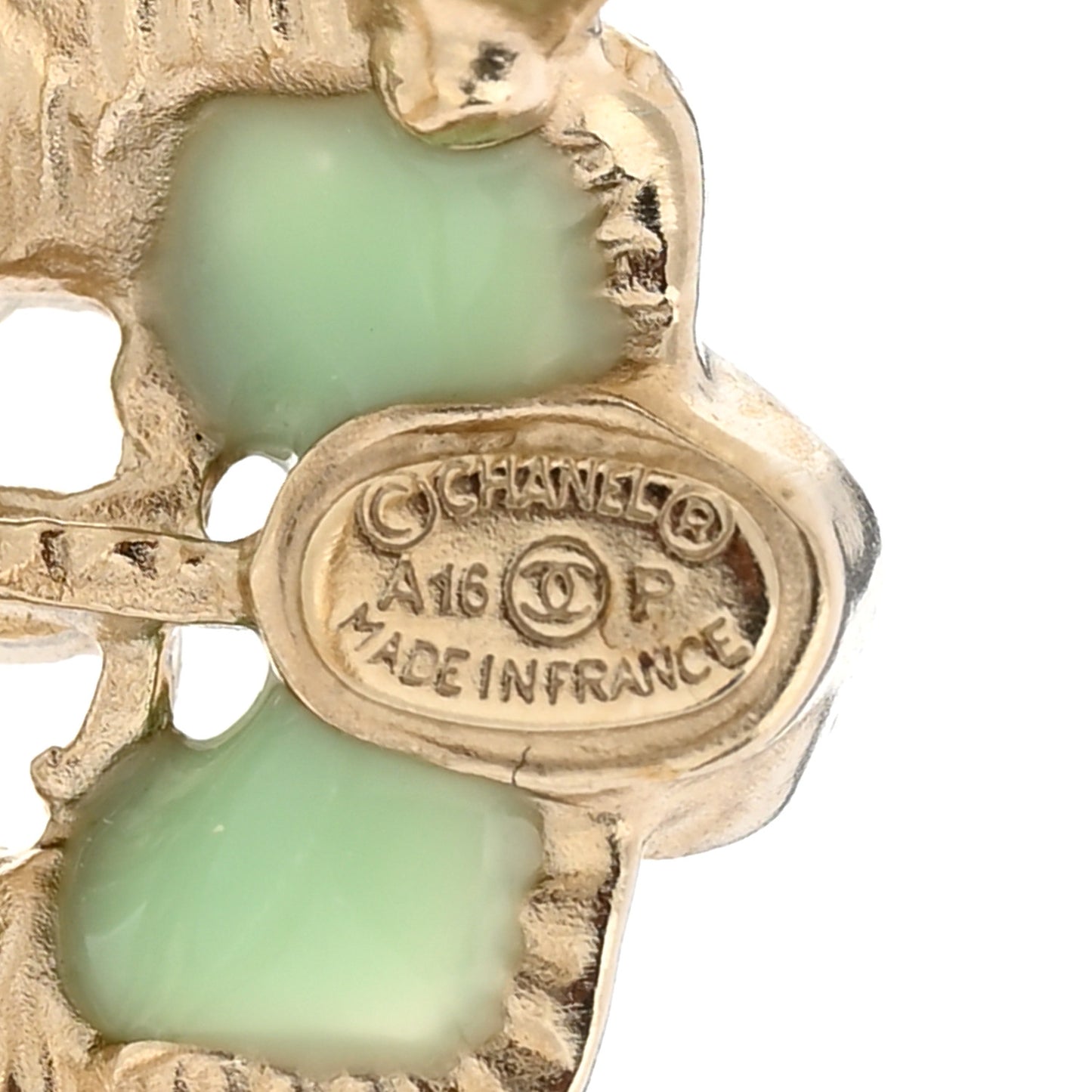 Gripoix Pearl CC Ring 52 6 Gold Green