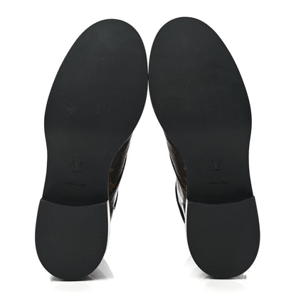 Louis Vuitton Calfskin Monogram Wonderland Flat Ranger Boots 39 Black 5 of 8