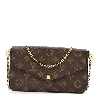 Louis Vuitton Monogram Pochette Felicie Chain Wallet Fuchsia 1 of 16