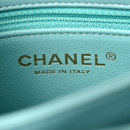 Chanel Lambskin Chevron Quilted Small Trendy CC Flap Dual Handle Bag Light Green 6 of 10