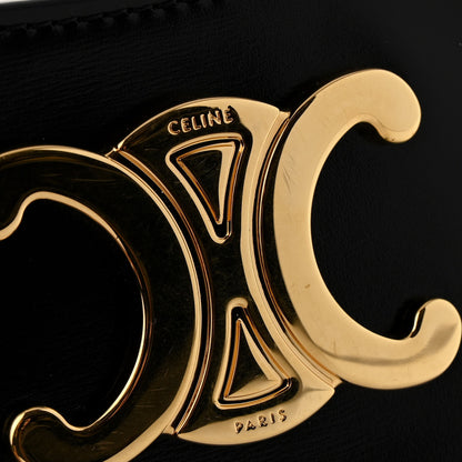 Celine Shiny Calfskin Medium Tilly Triomphe Shoulder Bag Black 11 of 12