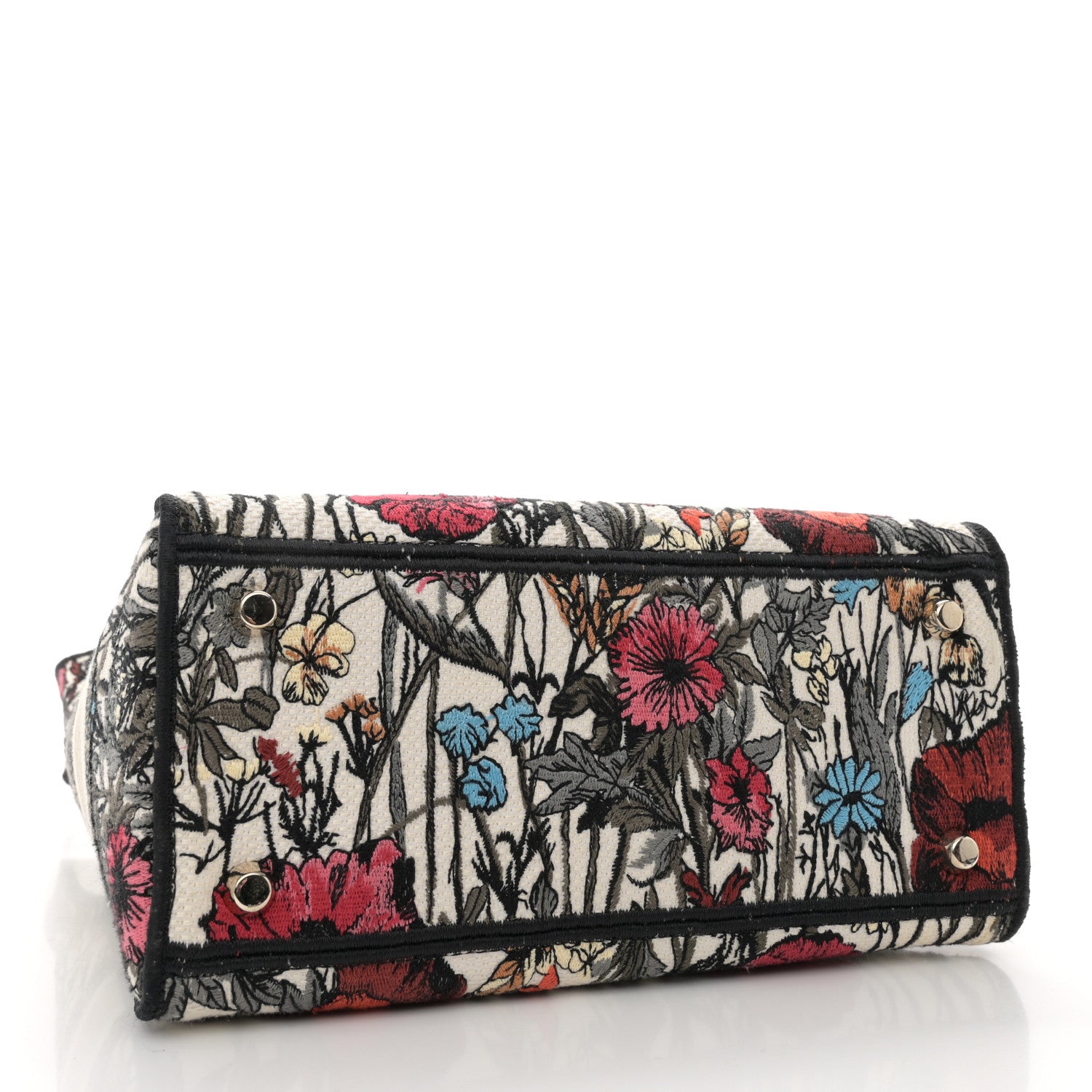 Christian Dior Canvas Embroidered Mille Fleurs Medium Lady D-Lite Multicolor 4 of 12