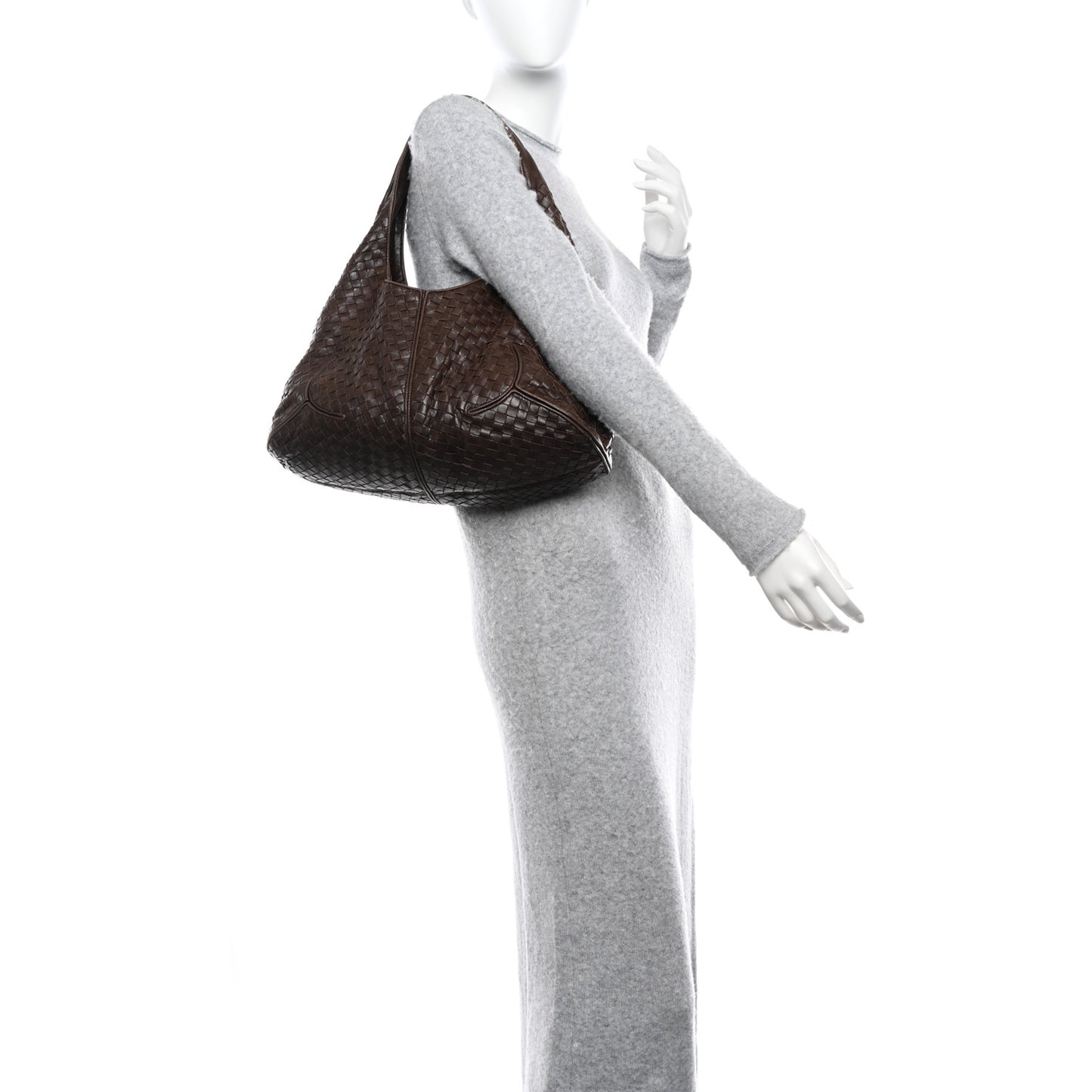 Nappa Intrecciato Ball Hobo Ebano