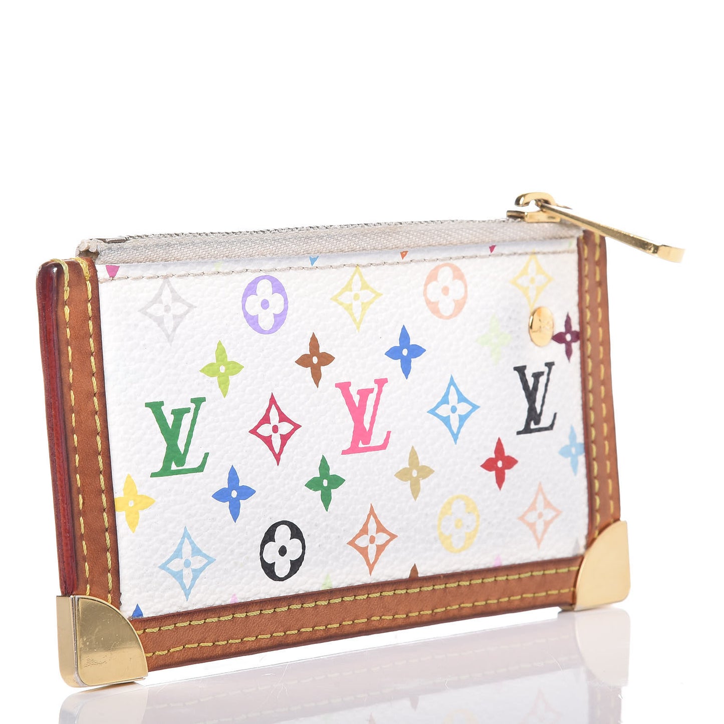 Monogram Multicolor Key Pouch White