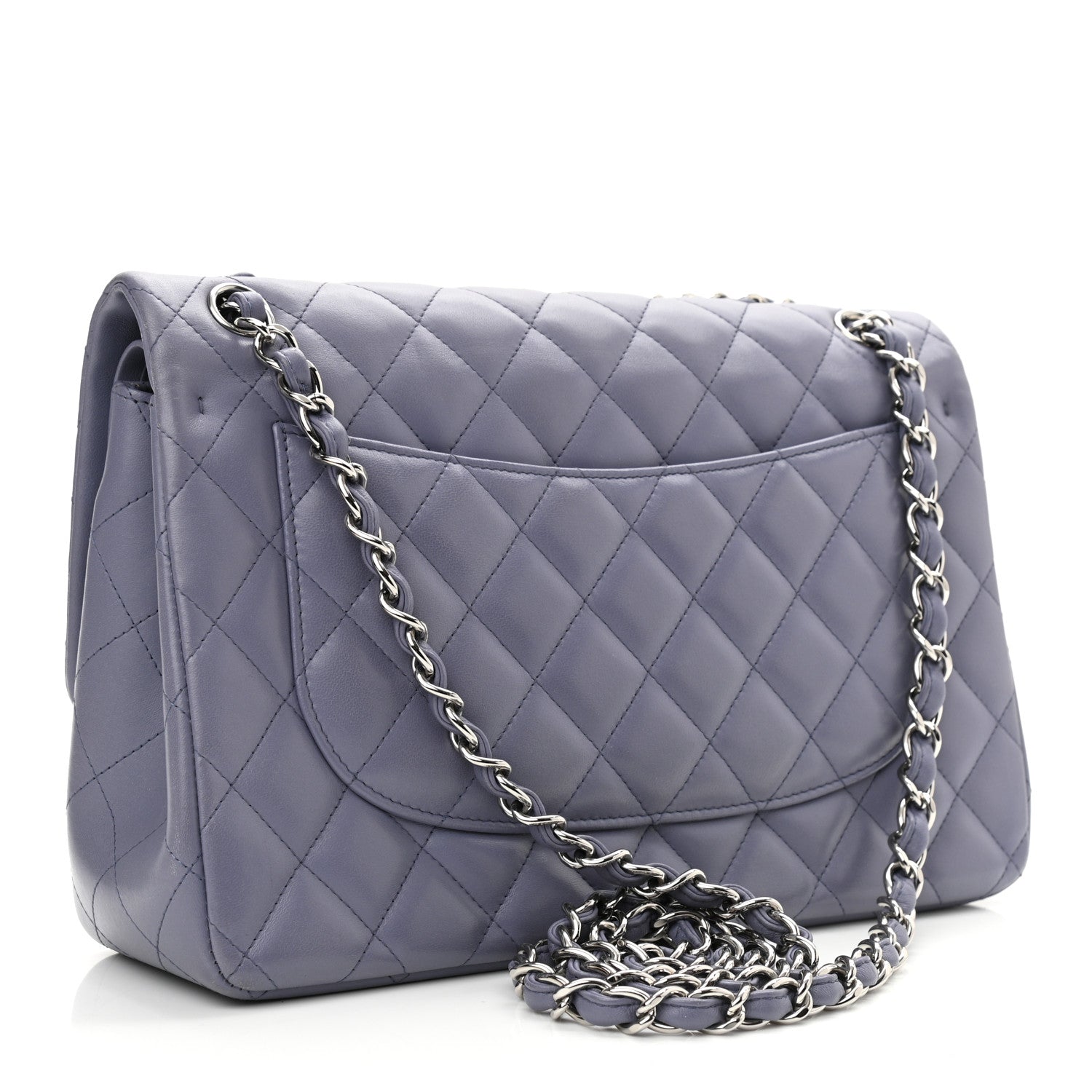 Chanel Lambskin Quilted Jumbo Double Flap Light Purple 3 of 14