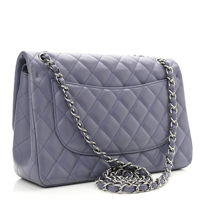 Chanel Lambskin Quilted Jumbo Double Flap Light Purple 3 of 14