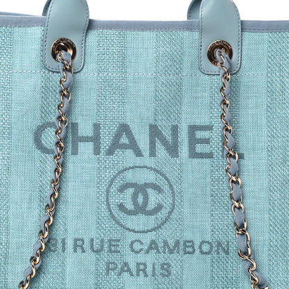 Chanel Mixed Fibers Striped Medium Deauville Tote Blue 8 of 10