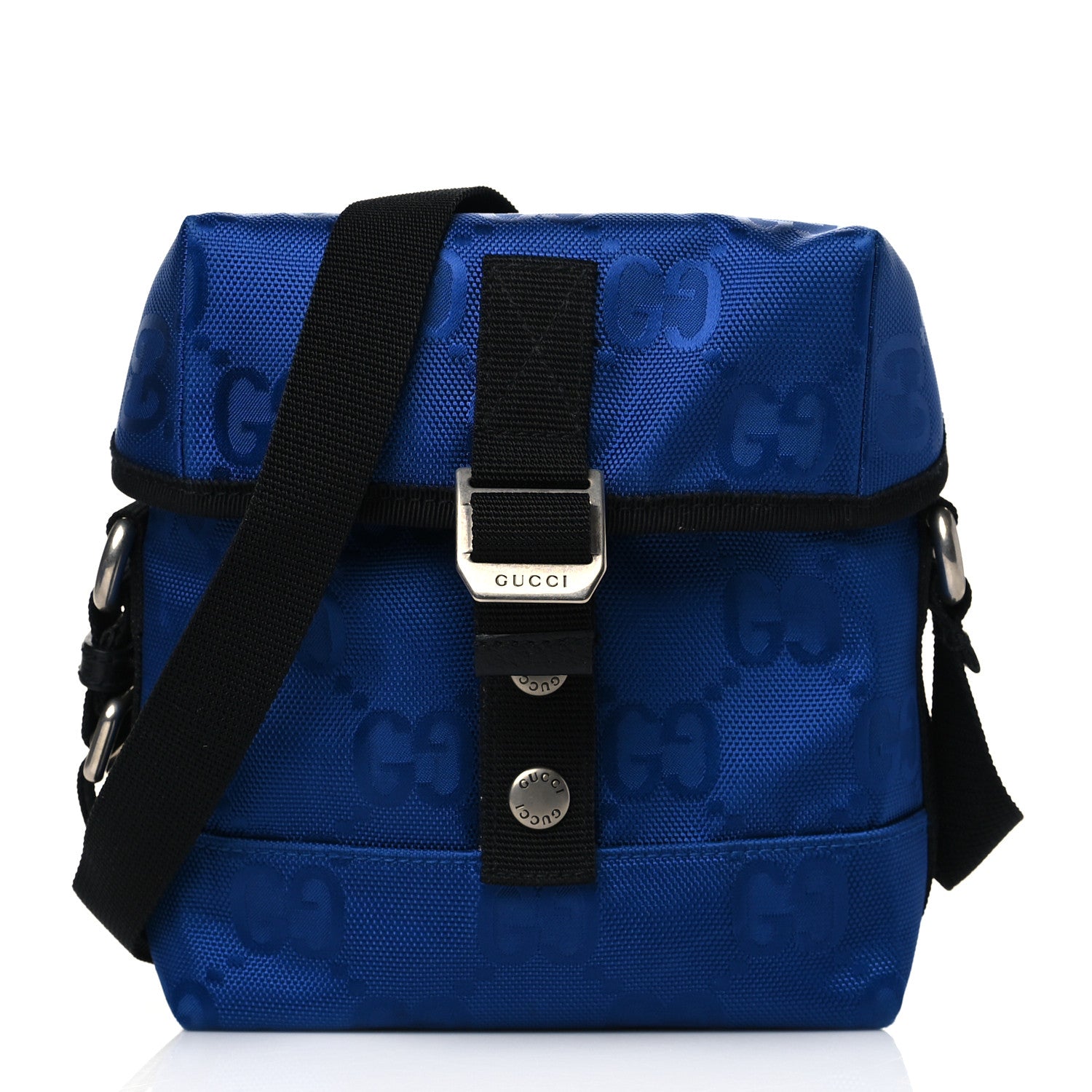 Gucci Econyl Nylon Monogram Off The Grid Messenger Bag Orient Blue Black 1 of 11