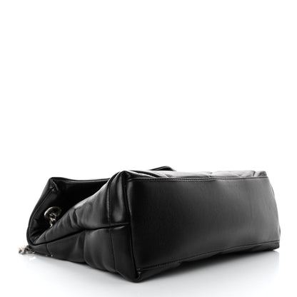 Saint Laurent Lambskin Quilted Small Loulou Puffer Monogram Chain Satchel Black 4 of 11