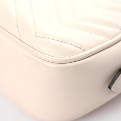 Gucci Calfskin Matelasse Mini GG Marmont Chain Shoulder Bag White 9 of 16