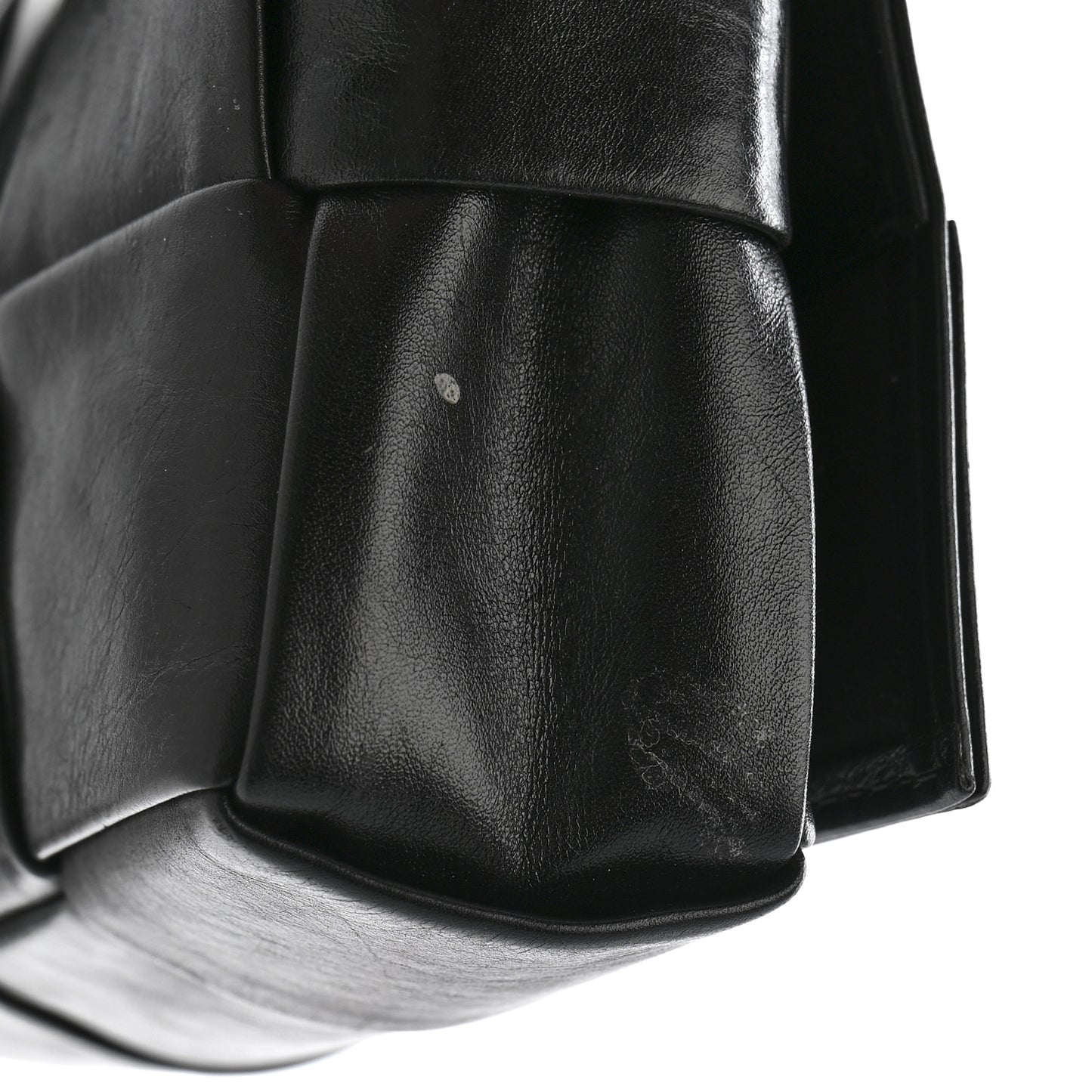 Paper Calfskin Maxi Intreccio Extra Mini Cassette Crossbody Bag Black