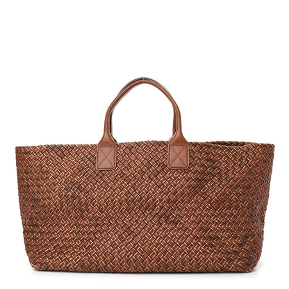 Bottega Veneta Metallic Intrecciato Nappa Large Cabat Brown Gold 3 of 9