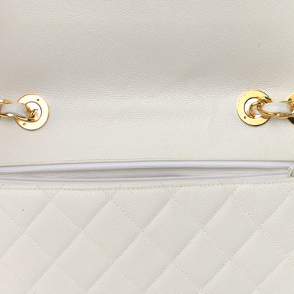 Chanel Caviar Quilted XL Jumbo Single Flap White 12 of 16
