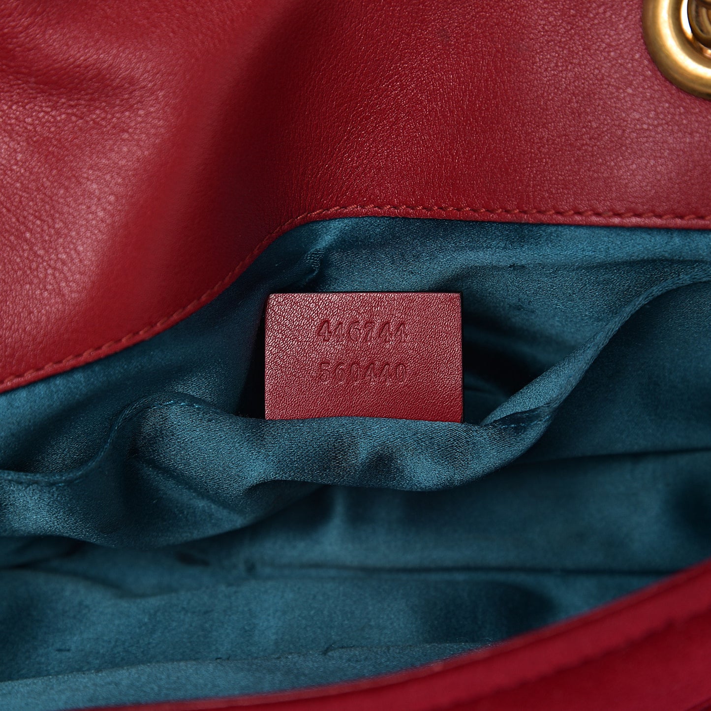 Velvet Matelasse Mini GG Marmont Shoulder Bag Hibiscus Red
