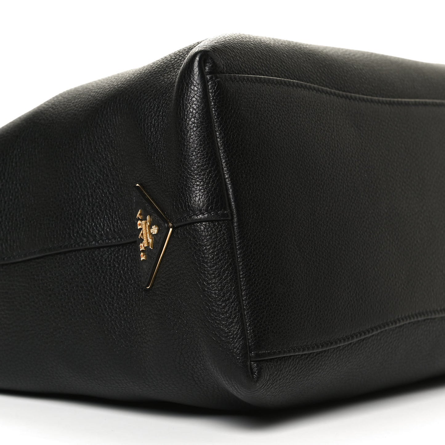 Vitello Phenix Embossed Logo Hobo Black