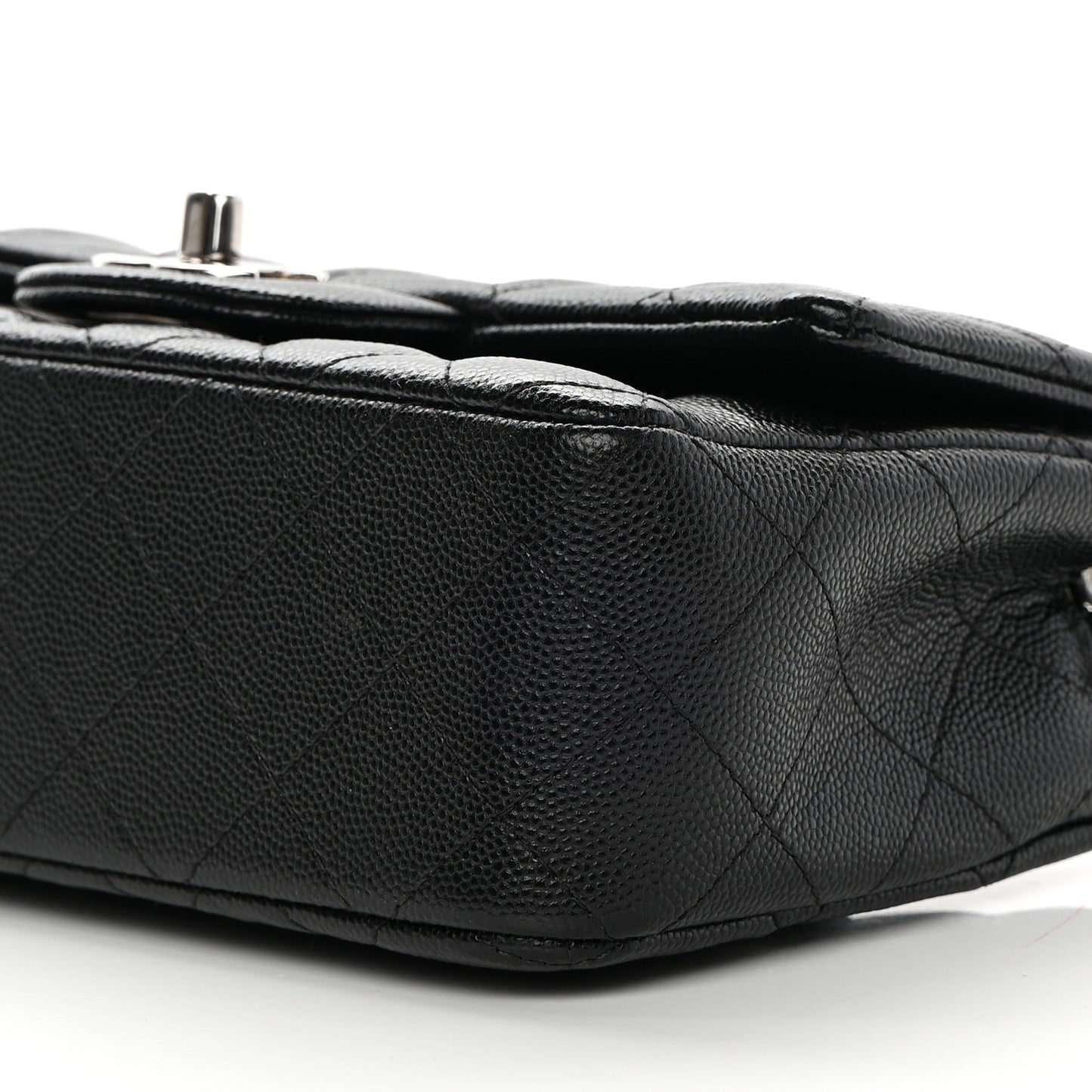 Caviar Quilted Mini Rectangular Flap Black