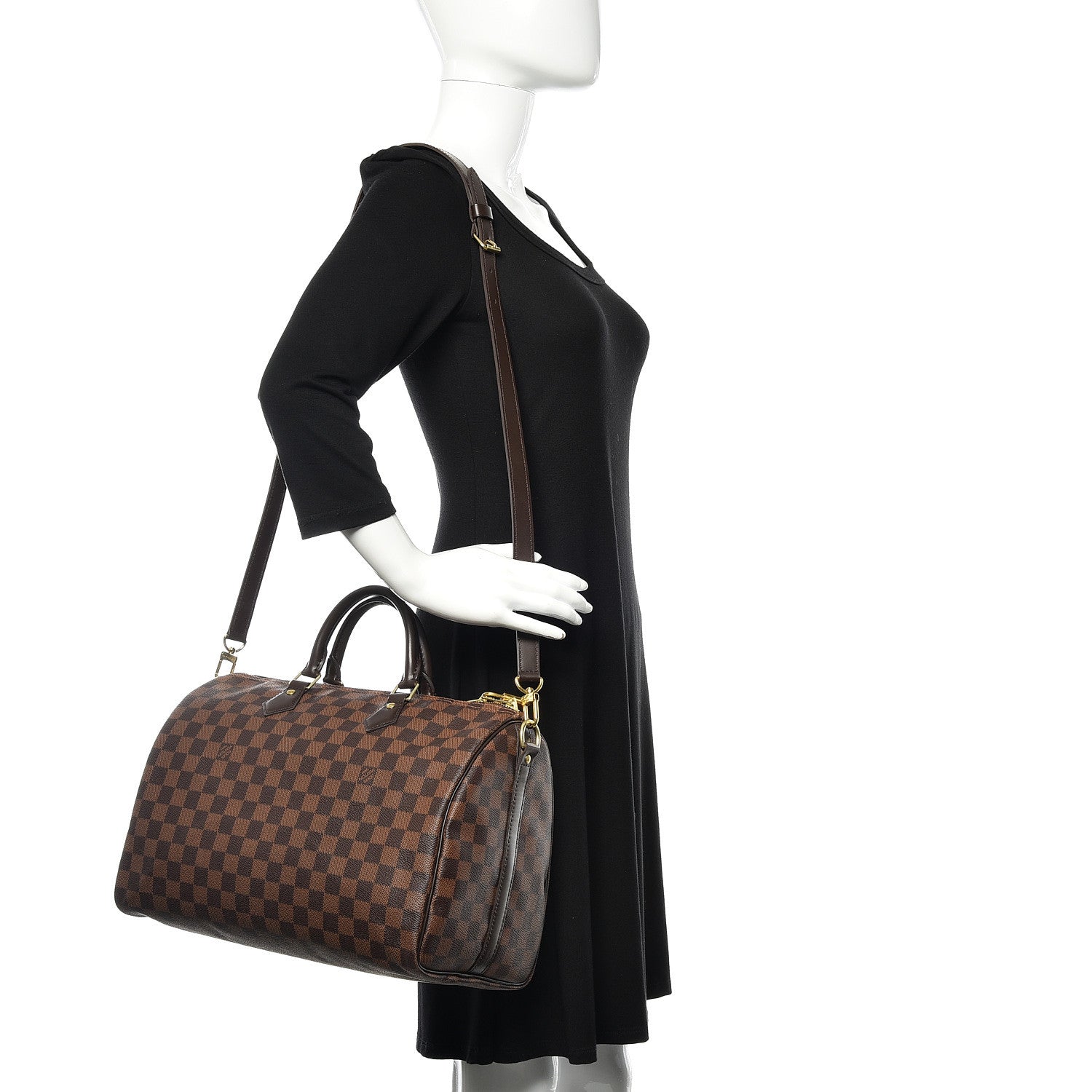 Louis Vuitton Damier Ebene Speedy Bandouliere 35 2 of 12