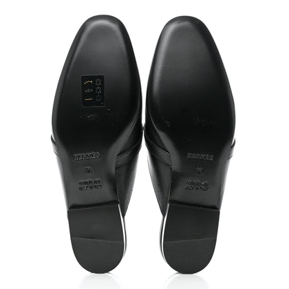 Hermes Goatskin Oz Mules 36 Black 5 of 7