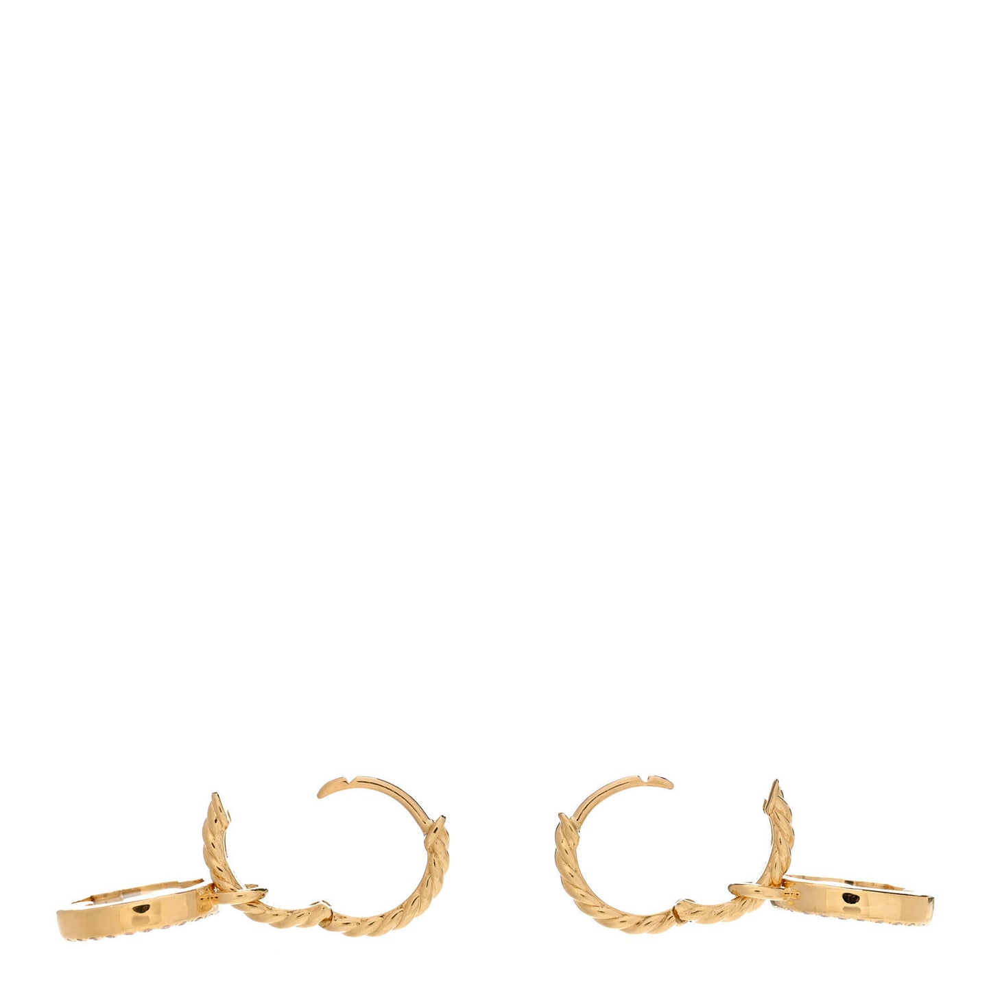 18K Yellow Gold Diamond Mother of Pearl Petite Elements Drop Earrings