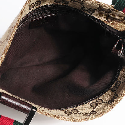 Gucci Monogram Web Small Flat Messenger Bag Dark Brown 5 of 7