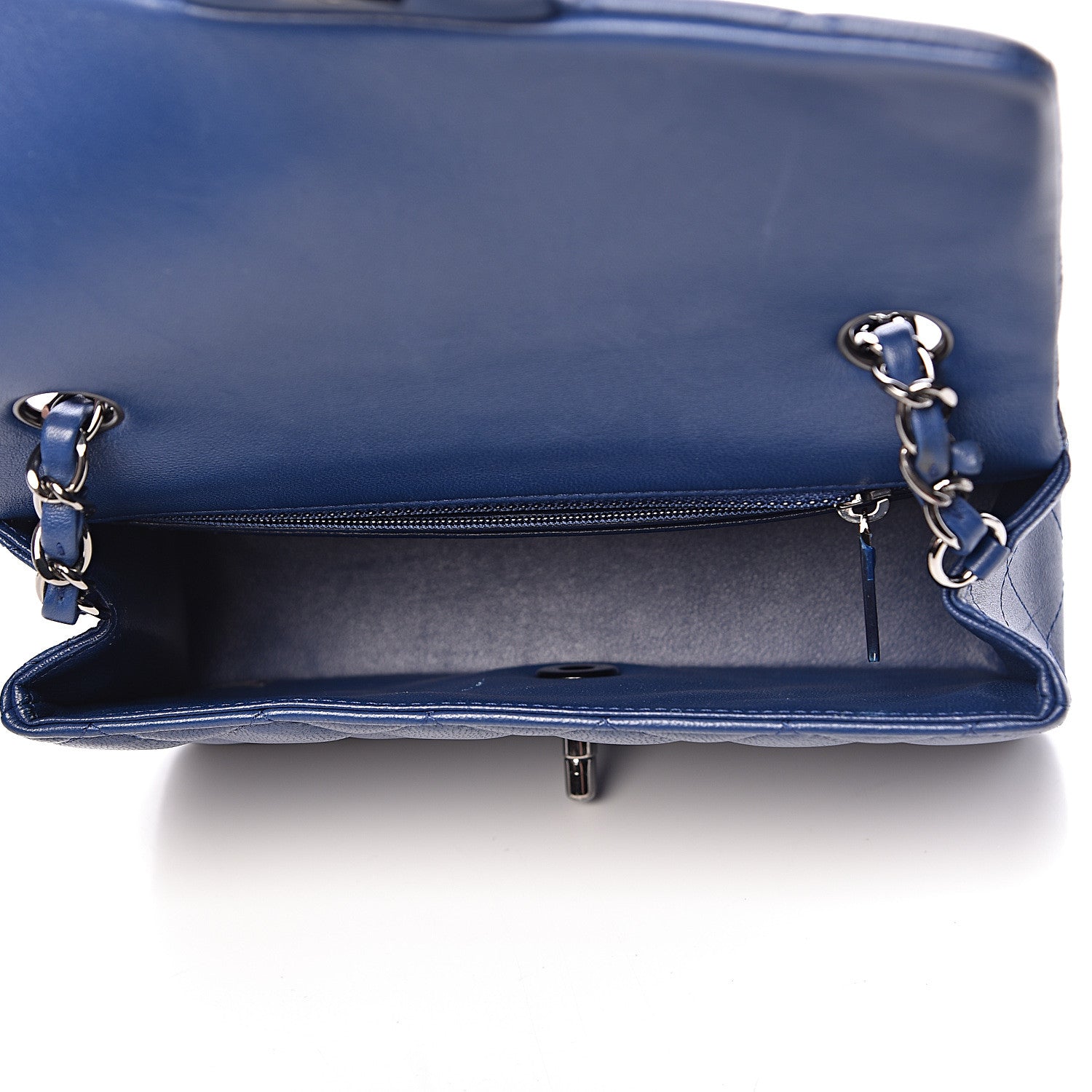 Chanel Lambskin Quilted Mini Rectangular Flap Dark Blue 5 of 15