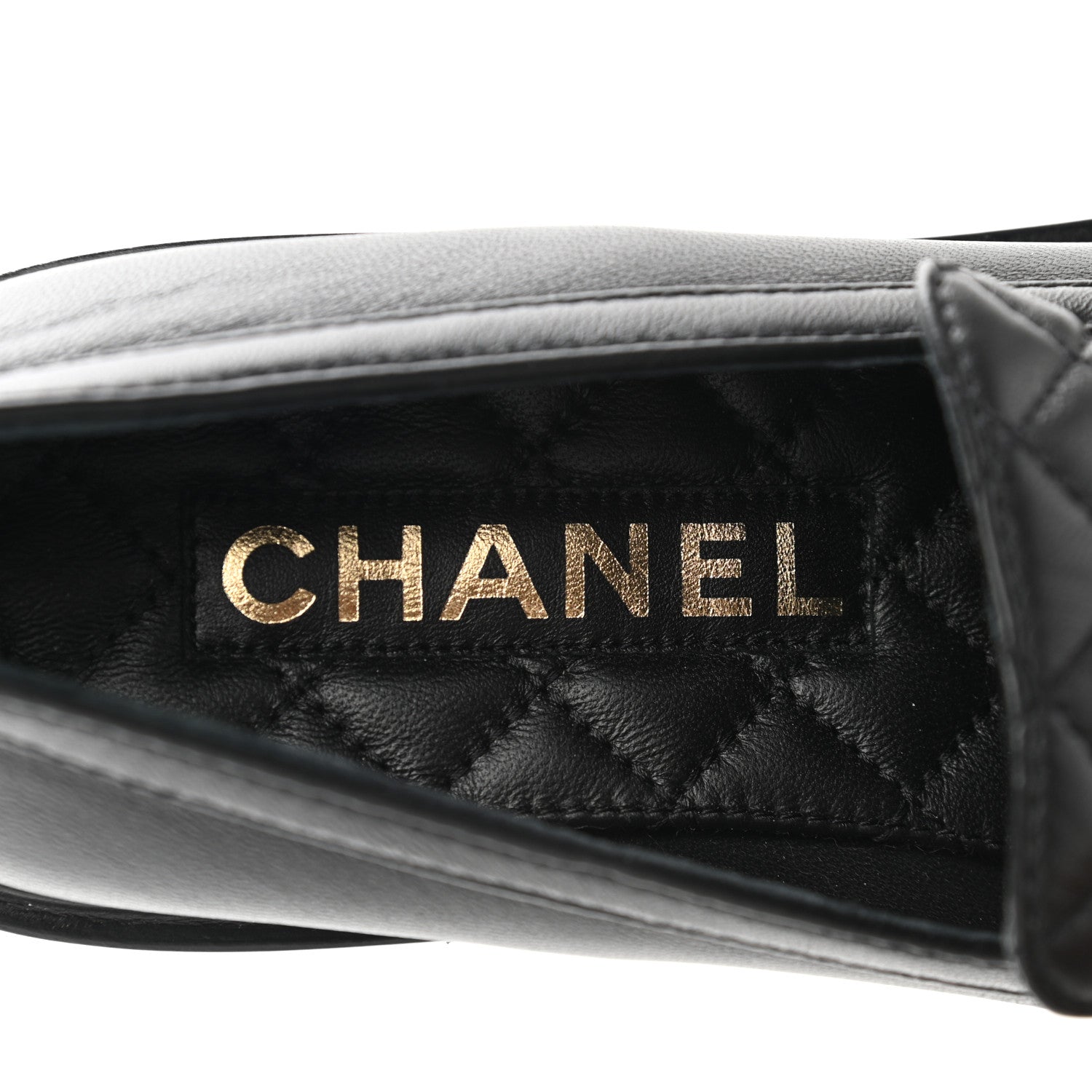 Chanel Lambskin Pearl Crystal Quilted CC Logo Jewelry Loafers 39 Black 8 of 8