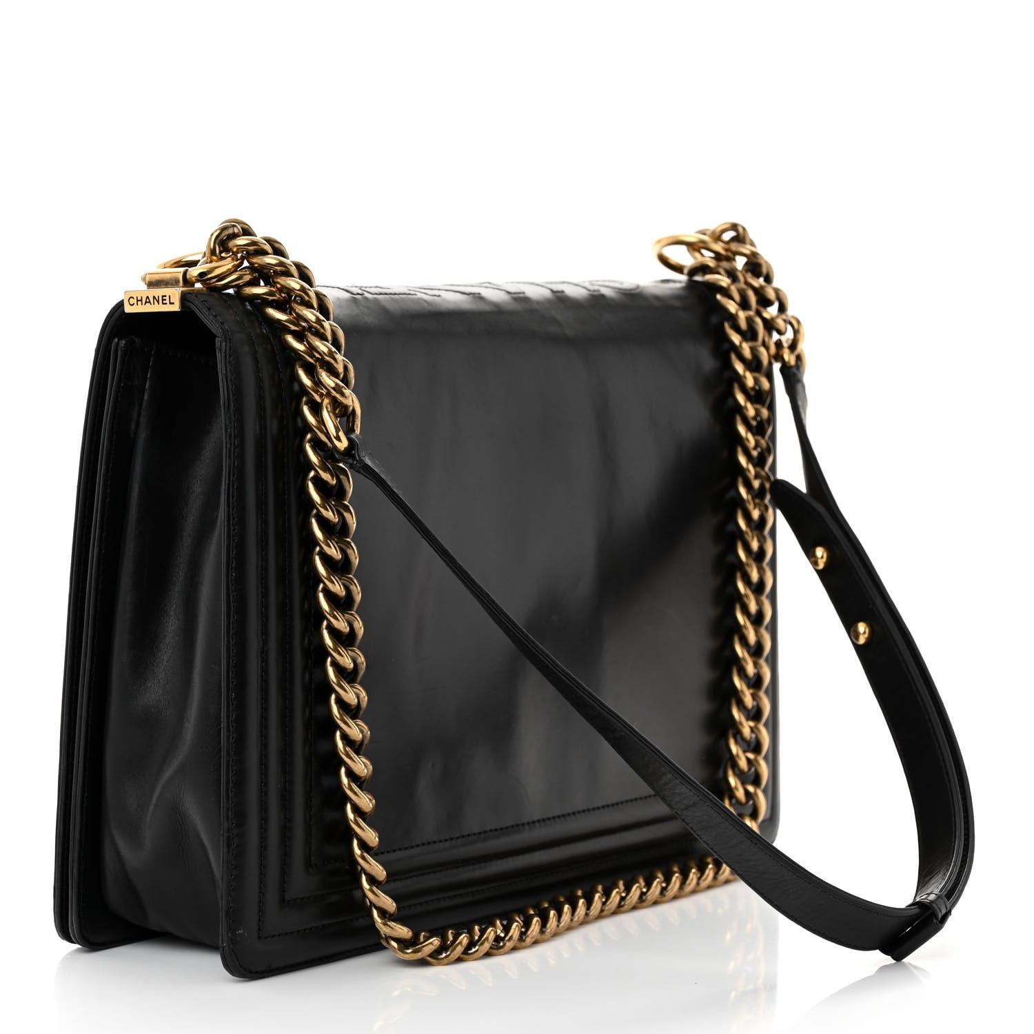 Chanel Glazed Calfskin Large Boy Flap Black 3 of 17