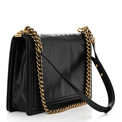 Chanel Glazed Calfskin Large Boy Flap Black 3 of 17