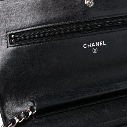 Chanel Lambskin Quilted Wallet On Chain WOC Black 13 of 17