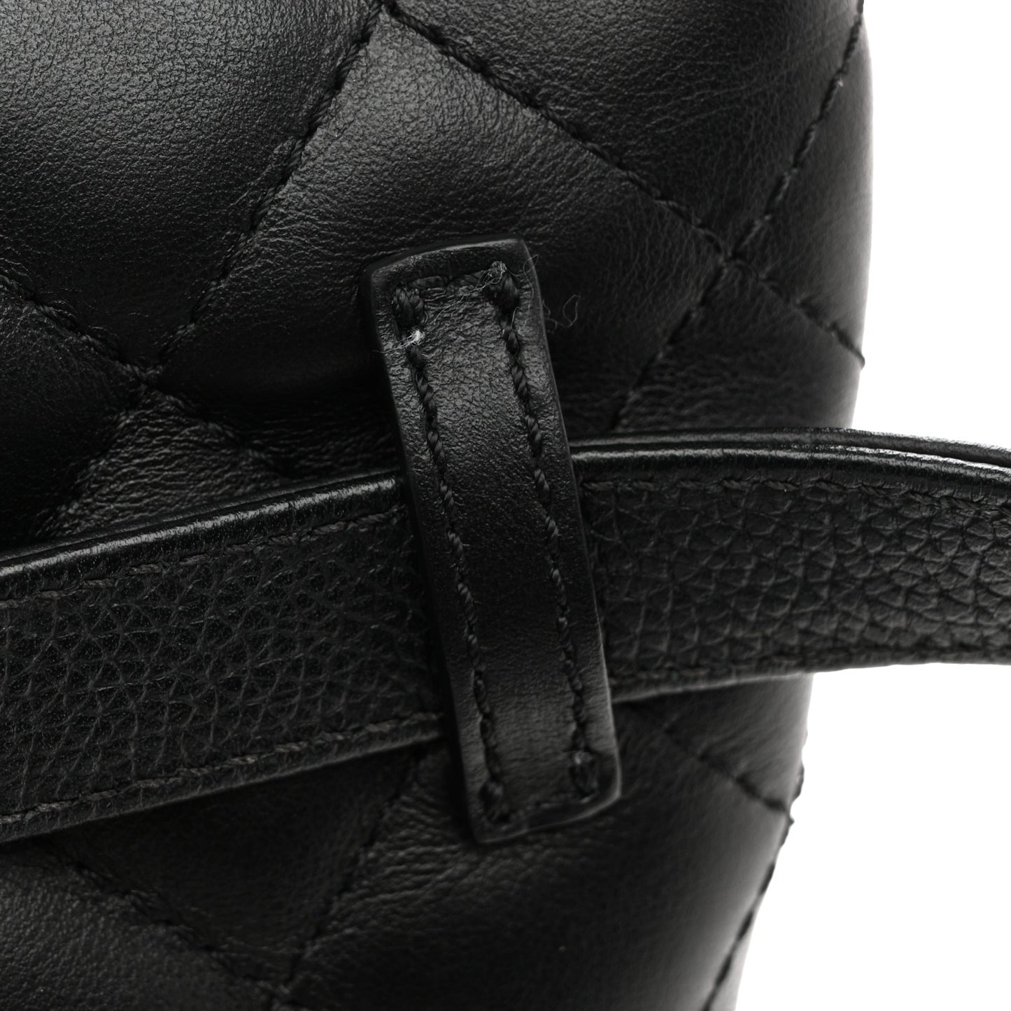 Lambskin Quilted Waist Belt Bag Black