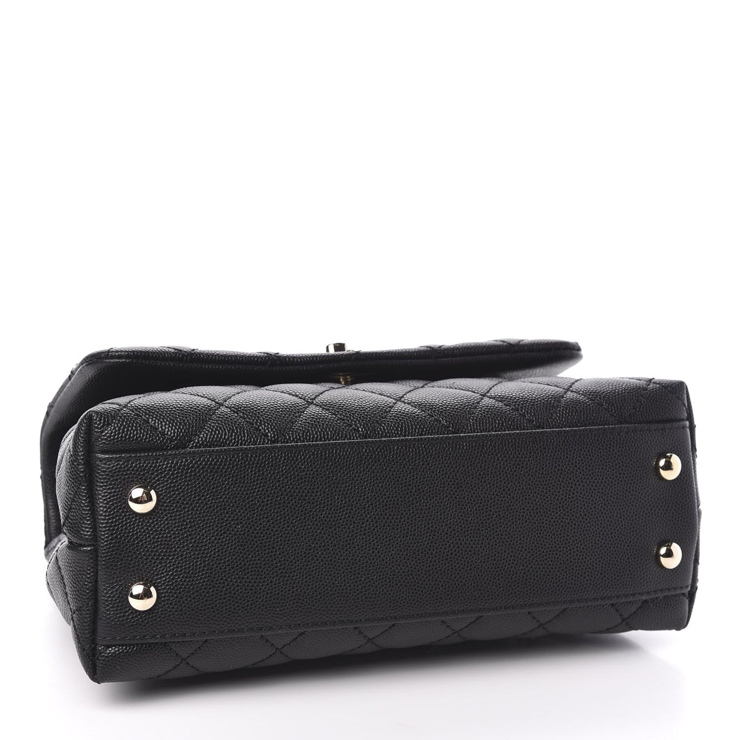 Caviar Quilted Mini Coco Handle Flap Black