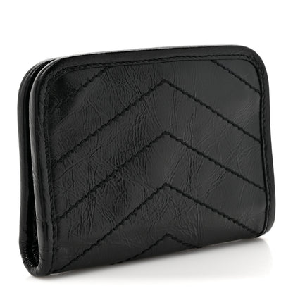 Saint Laurent Crinkled Calfskin Matelasse Monogram Niki Card Holder Black 3 of 8