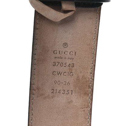 Gucci Guccissima Signature Interlocking G 37mm Belt 90 36 Black 3 of 5