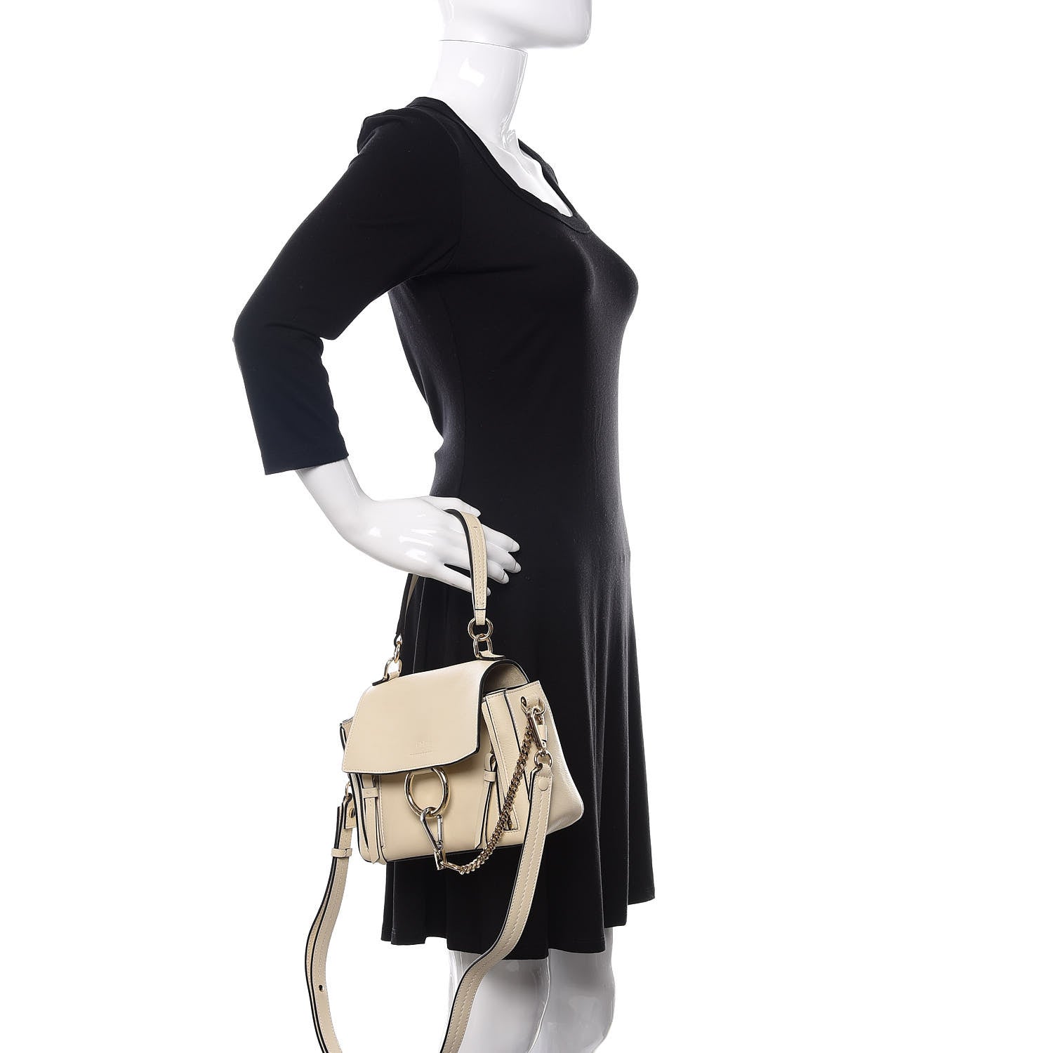Chloe Calfskin Mini Faye Day Shoulder Bag Off White 3 of 11
