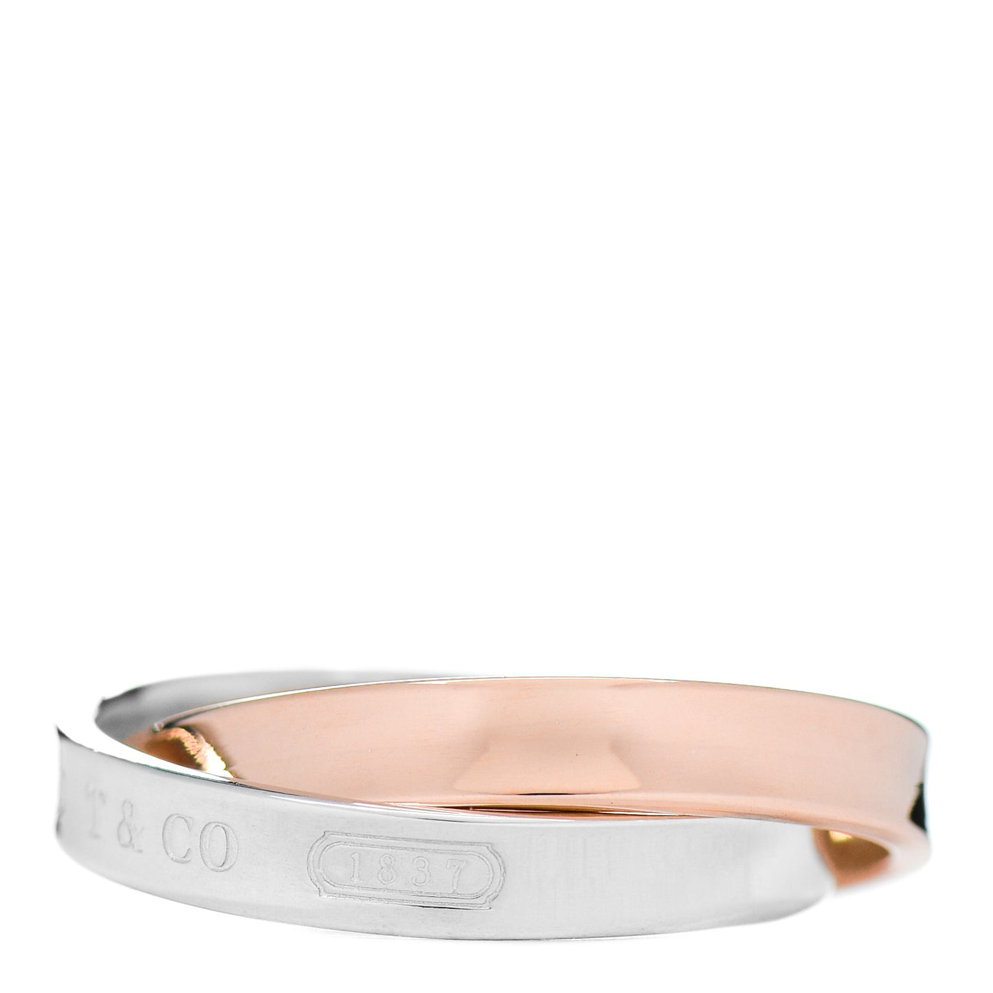 18K Rose Gold Sterling Silver 1837 Interlocking Circles Ring 54 6.75