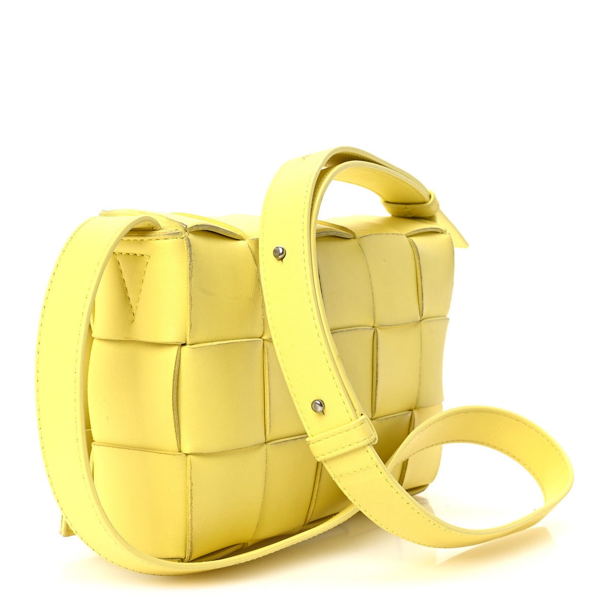 Bottega Veneta Lambskin Maxi Intrecciato Small Cassette Crossbody Bag Lemonade 3 of 11