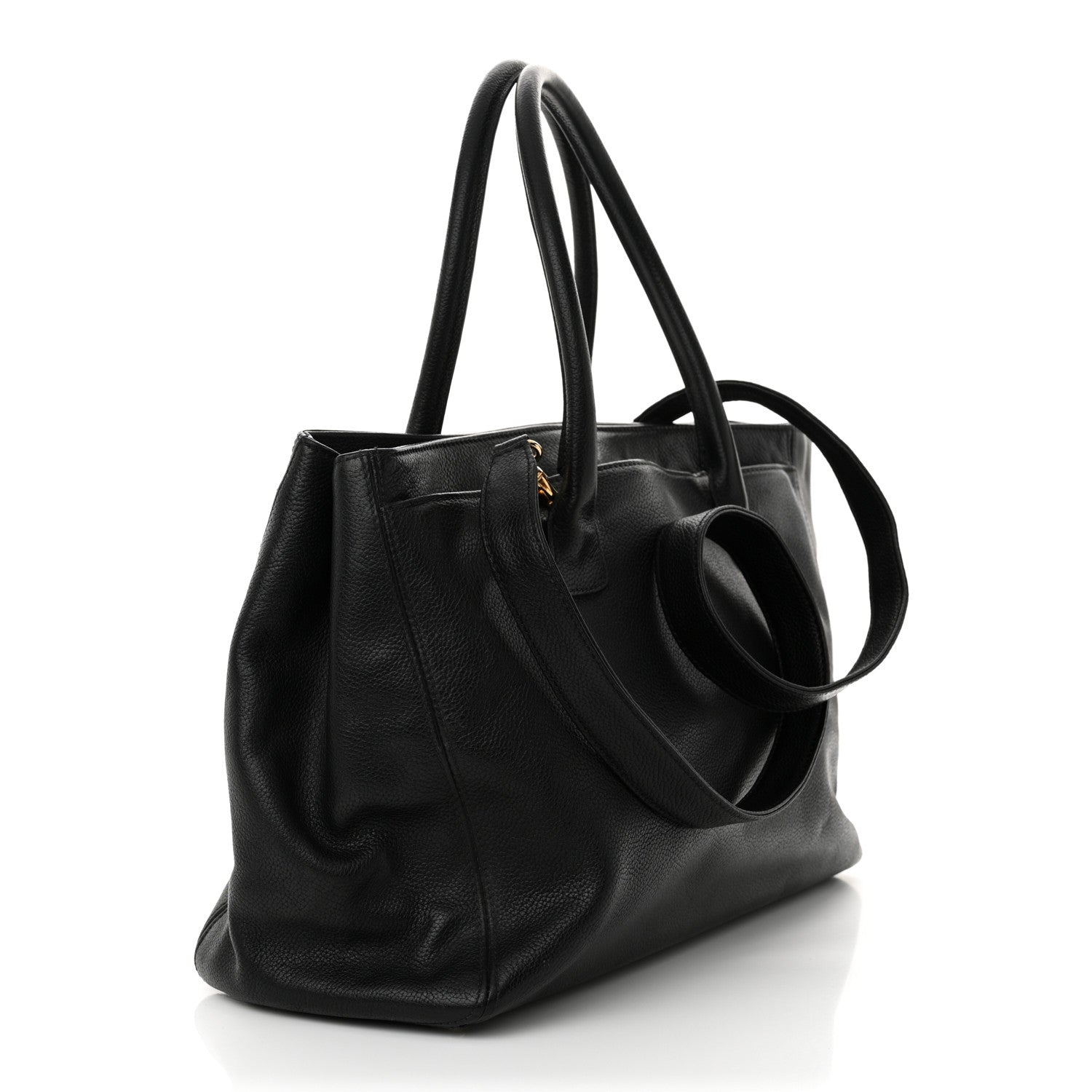 Chanel Calfskin Cerf Executive Shopper Tote Black 3 of 12
