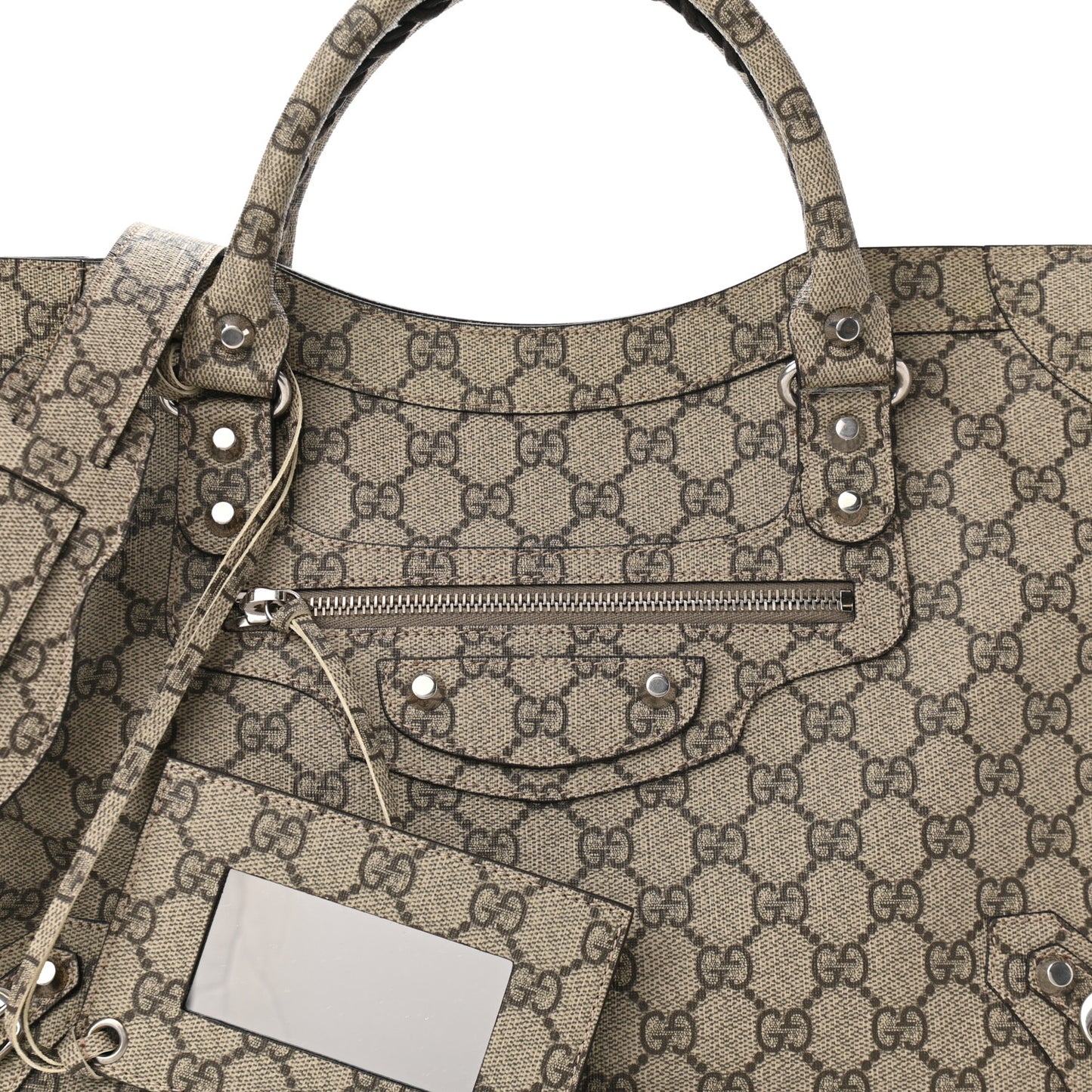 X GUCCI GG Supreme Monogram Neo Classic Silver Hardware City Beige Ebony