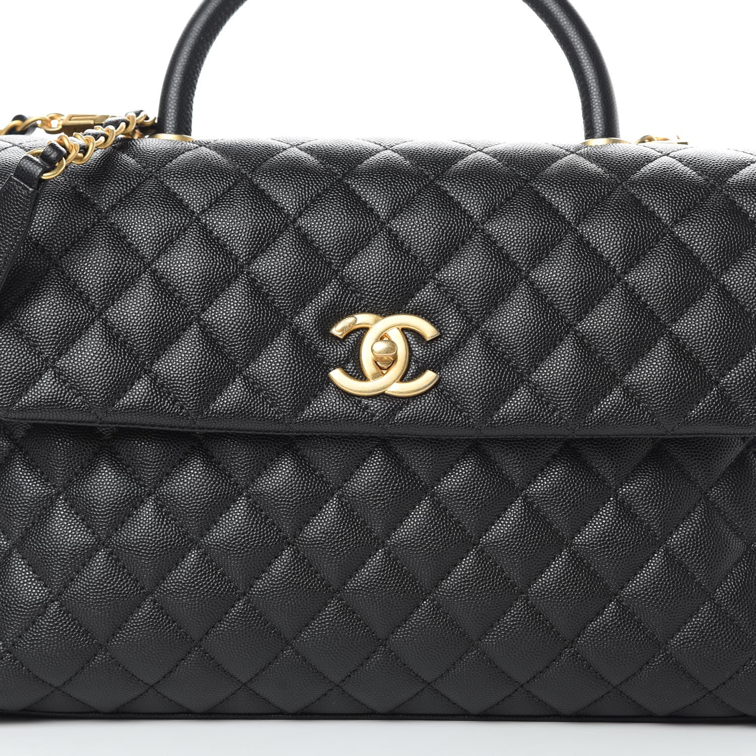 Chanel Caviar Quilted Medium Coco Handle Flap Black 8 of 11