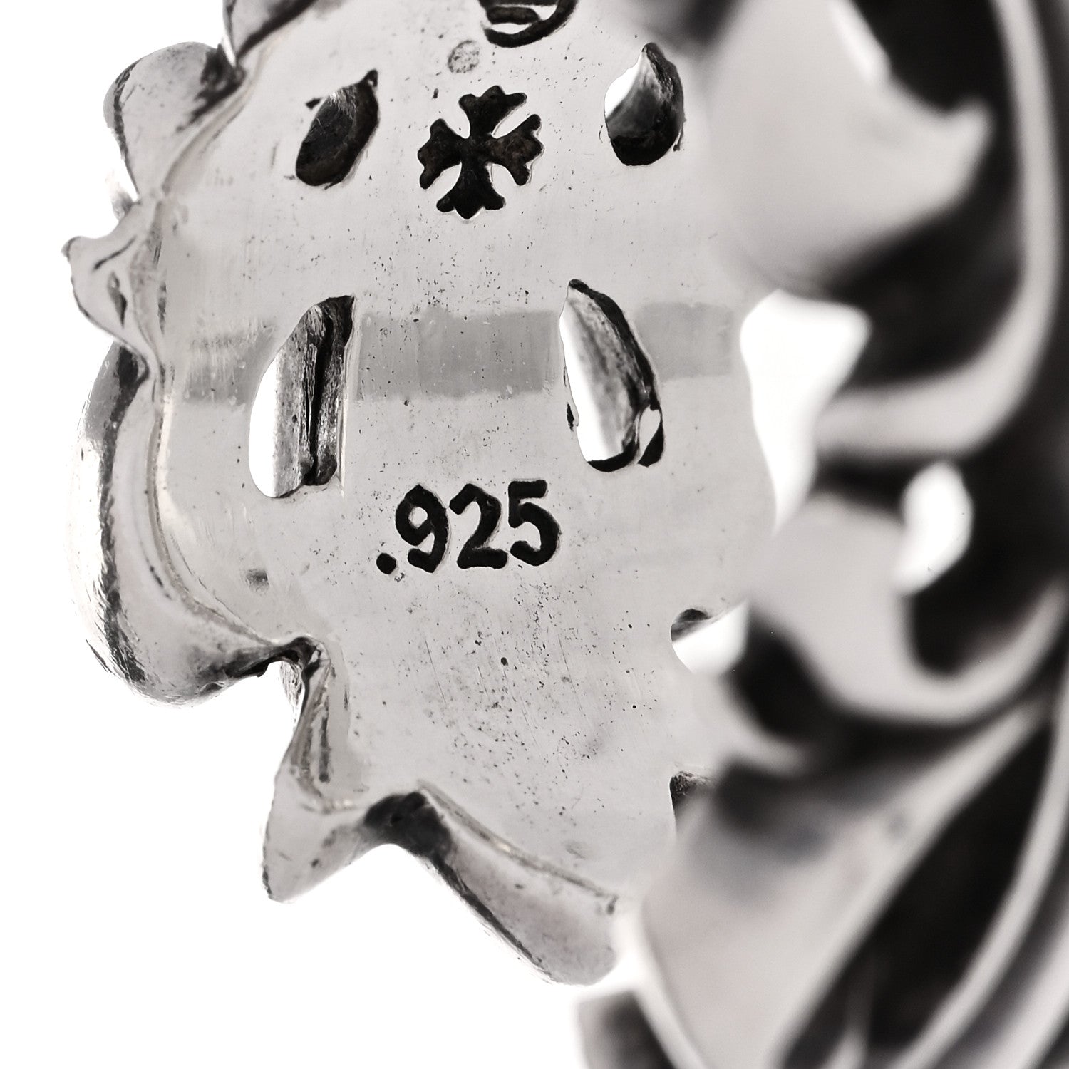 Chrome Hearts Sterling Silver Double Floral Cross Ring 61 9.5 7 of 7