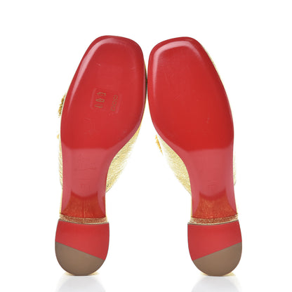 Christian Louboutin Calfskin Specchio Barry 35 Mules 39.5 Gold 5 of 8