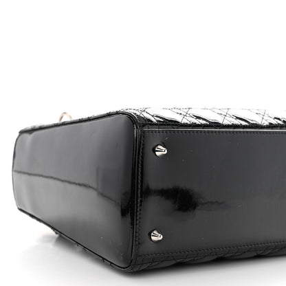 Christian Dior Patent Cannage Medium Lady Dior Black 8 of 10