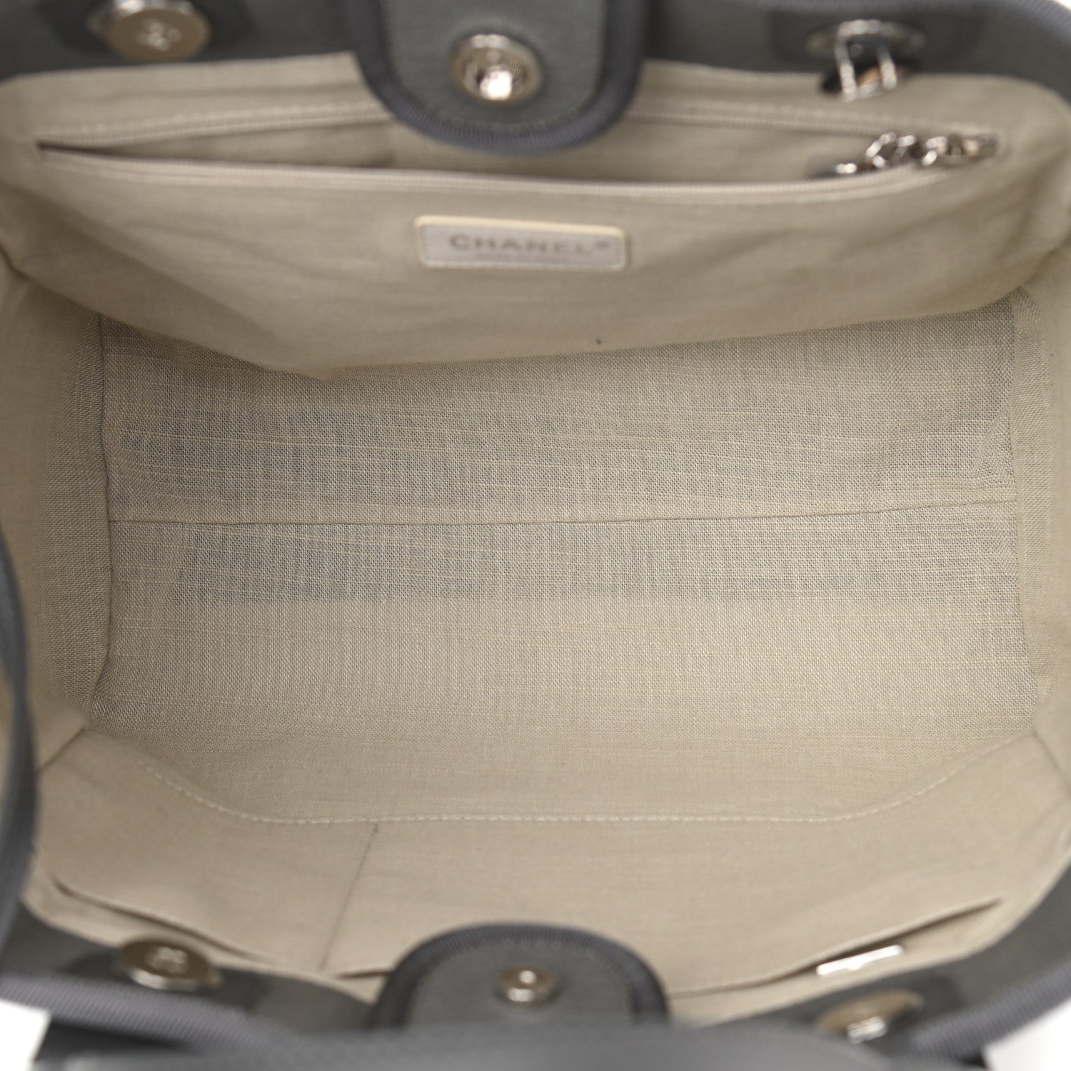 Chanel Mixed Fibers Small Deauville Tote Grey 6 of 11
